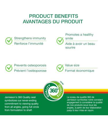 Jamieson Probiotics 5 Billion Active Cells - Regular Strength & Vitamin D 1 000IU 500 Tablets - Buy Online on SooperMarket.com