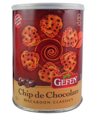 Gefen Chocolate Chip Macaroons 10 Ounce (2 Pack) | Resealable Canister Certified Gluten Free Kosher for Passover