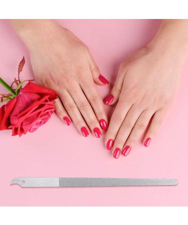 8 Pack Stainless Steel Diamond Nail File Set - Double Sided Metal Buffer for Fingernails and Toenails - Manicure Pedicure Tools for Salon and Home - 8 Inches - Buy Online on SooperMarket.com