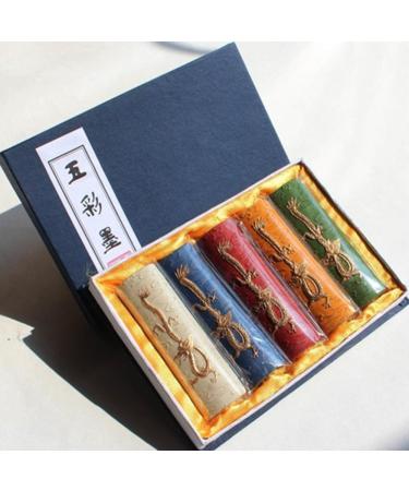 Hmayart Quality Color Ink Stick Block Set for Sumi-e Painting Gongbi Drawing Ink Painting and Brush Shodo Calligraphy (MT009 Color Set)