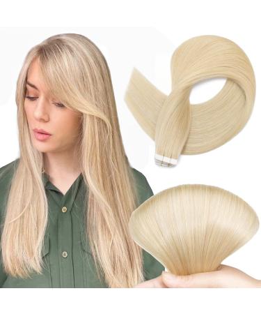 Tess Tape Extensions real hair #613 Blond 30cm adhesive tape hair extension 20 pack smooth Remy tape in hair extensions for hair compression (20 bricks #613 (light blond)) 30cm light blonde