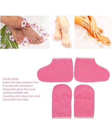 Paraffin Wax Bath Liners Wax Hand Foot Liners Paraffin Pink Flannel Keep Warm Disposable Gloves Wax Mitts Foot Set - Buy Online on SooperMarket.com