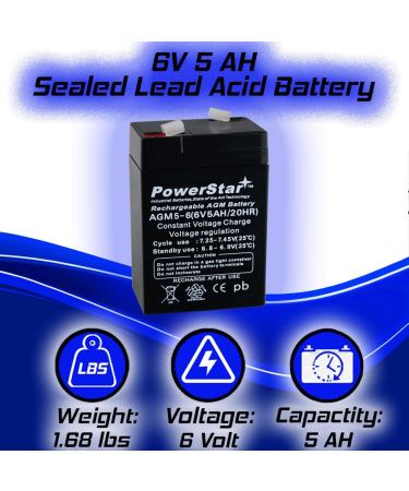 Buy PowerStar 6V 4.5AH SLA Battery - 2 Year Warranty Replaces elb06042 es4-6 ps-640 gp640-2PK - International Shipping Available - Buy Online on SooperMarket.com