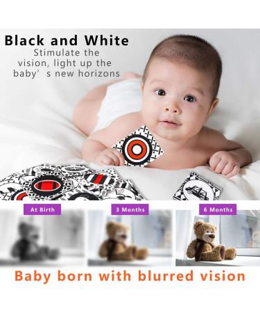 Black and White Soft Flash Cards - Educational Fabric Baby Activity Crinkle Set with Storage Bag - Ideal for Infant Boys and Girls - Non-Toxic, Perfect for Baby Shower - Buy Online on SooperMarket.com