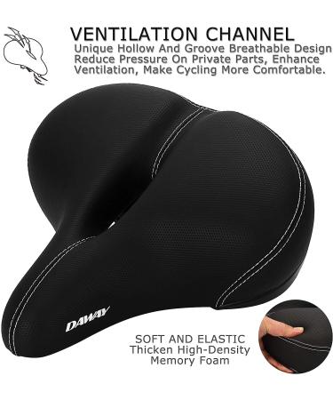 DAWAY C30 Oversized Bike Seat for Peloton & Mountain Bikes - Wide Saddle Replacement with Memory Foam Cushion for Men and Women - Comfortable Outdoor Cycling Accessory - Buy Online on SooperMarket.com