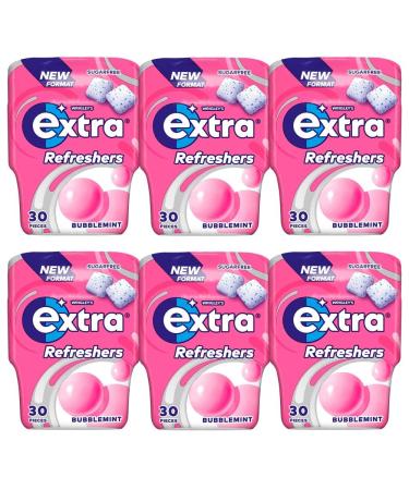 Extra Chewing gum bubble mint chewing gum Sugar free Chewing gum Bottle 30 pieces X 6 Bottle