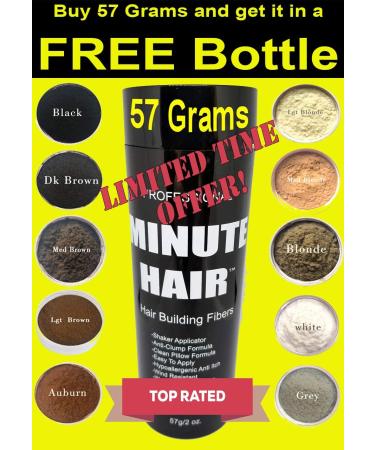 Biggie Sized 57g Dark Brown Hair Building Fibers Bottle - Refillable, High Grade Minute Fibers - Choose Your Color - Buy Online on SooperMarket.com
