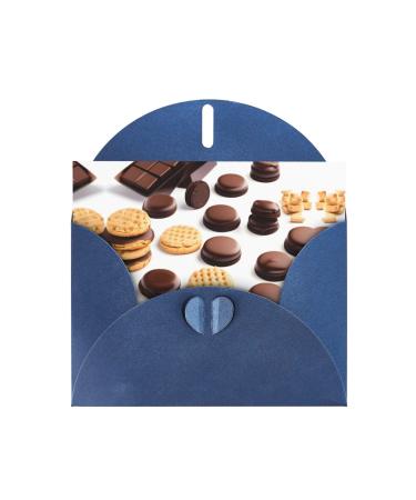 Cookies Food Chocolate Chip Biscuits Pearl Paper Greeting Card - Double-Sided Pearl Effect with Suitable for Various Occasions Cookies Food Chocolate Chip Biscuits One Size