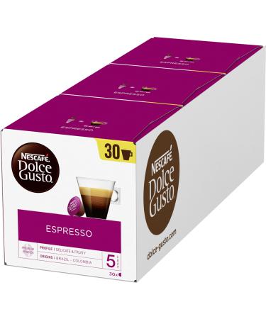Nescaf Dolce Gusto Espresso XXL supply box 90 coffee capsules 100% noble Arabica beans characterful espresso fruity pomegranate note aroma sealed capsules 3x30 capsules) coffee 1 piece (3 Pack)