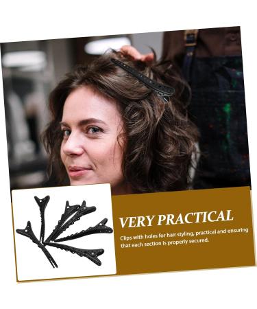HAPINARY 6pcs Billed Hair Clips Non Slip Hair Clamp Hairdresser Clips Hair Barrettes Hair Pin Black Abs - Buy Online on SooperMarket.com