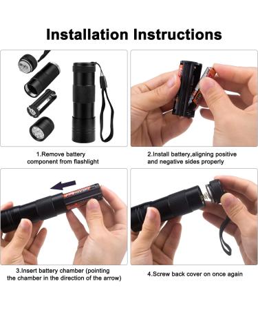 BeinHome UV Flashlight Black Light - 5 Pack UV Lamps with 12 LEDs 395nm Pet Urine Detector for Dog and Cat - Includes 15 AAA Batteries - Buy Online on SooperMarket.com
