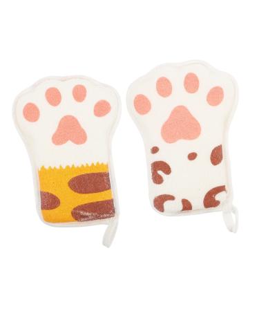 Toyvian 2pcs Paw Bath Cotton Body Scrubber Shower Brush Sponge Kids Scrubbing Towel Natural Bath Sponge Mesh Bath Sponge Baby Bath Towel Body Sponges Baby Shower Sponge Toddler Towel Puffs As Shown3 14X10X2.5CM