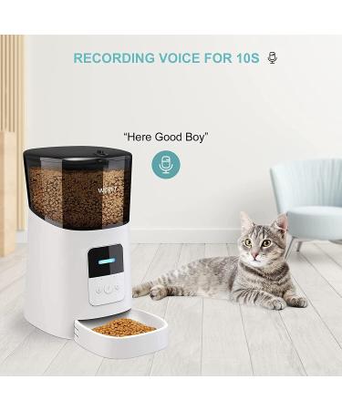 WOPET Wi-Fi Enabled 6L Automatic Cat Feeder for Cats and Dogs - Smart Pet Feeder with Portion Control, Distribution Alarms, Voice Recorder - Up to 15 Meals per Day, White - Buy Online on SooperMarket.com