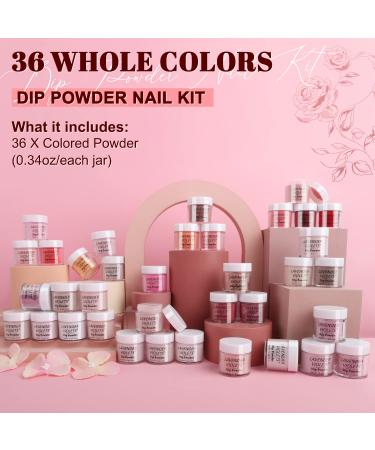 Lavender Violets 36 Colors Dip Powder Nail Kit - French Dip Manicure Set for Home Salon - Nude Pink, Red & More - M953 - Buy Online on SooperMarket.com