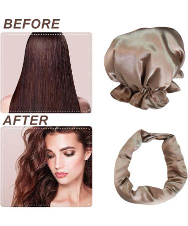 KEYRI 2PCS Heatless Hair Curler Heatless Curling Set Heatless Curlers Headband with Hairnet No Heat Hair Curlers for Long/Medium Hair Sleeping Overnight Lazy Curlers DIY Hair Styling Tools (Champagne) - Buy Online on SooperMarket.com