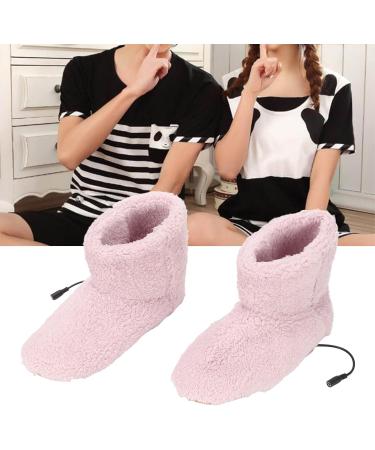 Comforting Heated Foot Warmer - USB Electric Plush Heat Shoes in Pink for Cozy Winter Relaxation - Buy Online on SooperMarket.com