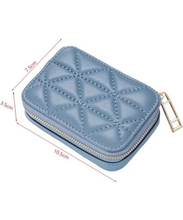 Travel Makeup Bag & Lipstick Case with Mirror - Mini Cosmetic Jewelry Box - Perfect New Year Gift - Blue - Buy Online on SooperMarket.com