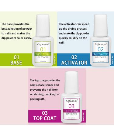 Lofuanna Dip Powder Nail Starter Kit - Nude Set | 2 Colors, Base Top Coat Activator | No UV/LED Needed | 9Pcs Dip Powder Set | DIY French Nail Art Manicure for Beginners - Buy Online on SooperMarket.com