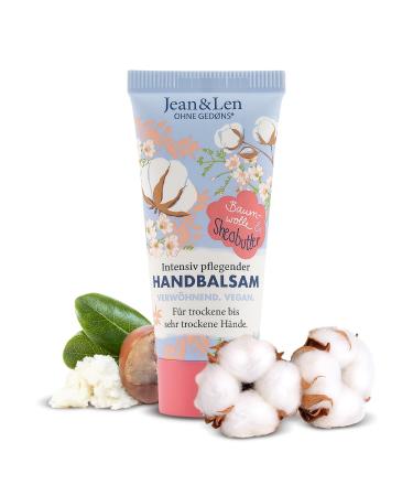 Jean & len - hand balm cotton & shea butter hand care for dry to very dry hands cares intensively and is particularly mild without parabens & silicones vegan mini hand cream 20 ml 20 ml (1 Pack) cotton/shea butter mini