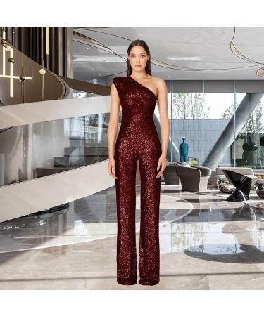 WILLBEST Womens Linen Sleeveless Jumpsuit Dungarees Casual Elastic Waist Adjustable Spaghetti Strap Straight Pants Jumper with Pockets 2137-oyvsw-red-f S - Buy Online on SooperMarket.com