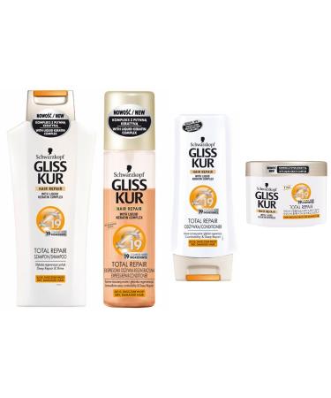 Gliss Kur Total Repair Shampoo Spray Conditioner Mask by Gliss Kur