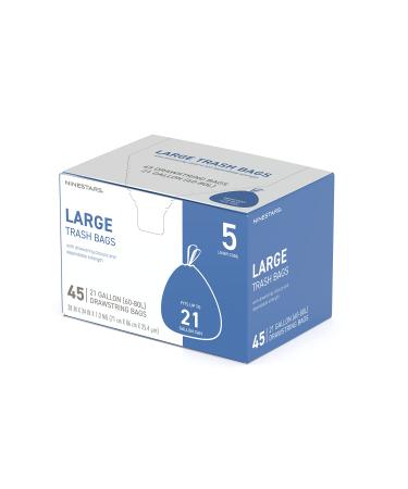 NINESTARS NSTB-21-45 Trash Bags, Large, White (Packaging May Vary)