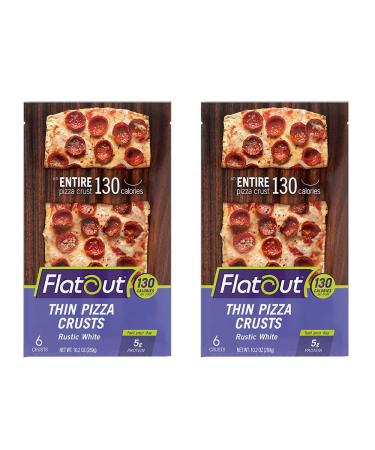 Flatout Thin Pizza Crust, Rustic White (2 Packs of 6 Pizza Crusts)