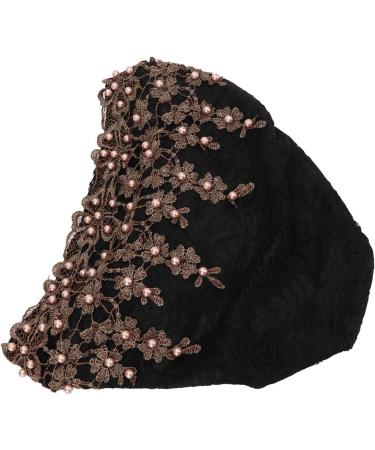 Soft Vintage Black Turban Head Wrap - Comfortable Embroidered Hair Turban for Everyday Use - Ideal Gift - Buy Online on SooperMarket.com
