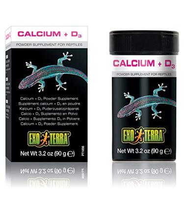 Exo Terra Powder Supplement Calcium and Vitamin D3 Food Supplement for Reptiles 90g 90g Calcium and Vitamin D3