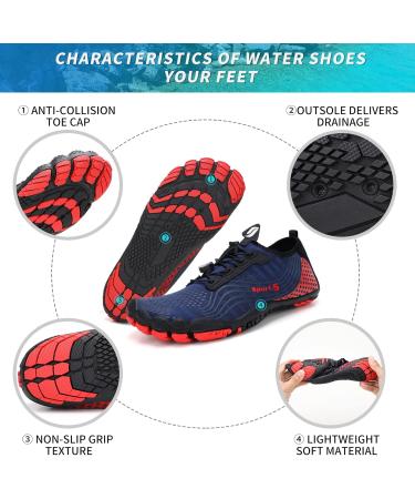 ZHR Marina Red Water Shoes for Men & Women - Aqua Barefoot Beach & Swimming Shoes (EU Size 44) - Buy Online on SooperMarket.com