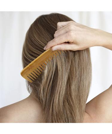 MRD Natural Bamboo Hair Brush Set - Wide-Tooth Paddle Comb for Women Men Kids - Ideal for Thick Thin Curly Dry Hair - No Bristle Detangling Kit - Buy Online on SooperMarket.com