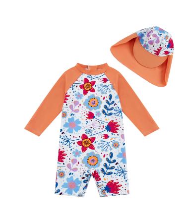 upandfast Baby Girls Swimsuit Baby Swimming Costume UV Baby Girls' Swimwear with Snap Bottom UPF 50+ Sun Protection 3-6 Months Sunflower