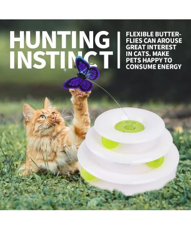 All for Paws 2 in 1 Interactive Cat Tower Butterfly Toy - Automatic Flutter Bug & Ball Track Kit for Smart Kittens - Engaging 360 Rotating Cat Toy - Buy Online on SooperMarket.com