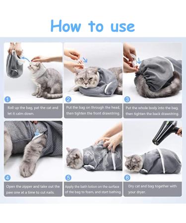 Nio Hong Cat Handbag - Anti-Bite Bathing & Showering Mesh Bag for Cats | Convenient Care for Grooming Medication & Nail Trimming - Buy Online on SooperMarket.com