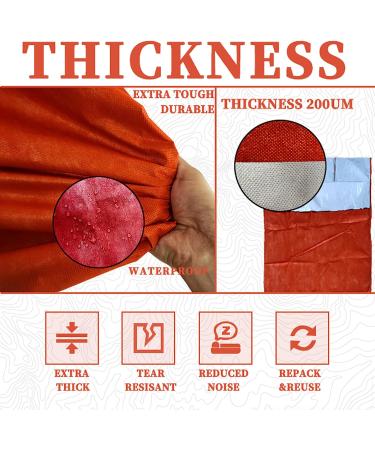 BESTHUNTINER Emergency Sleeping Bag - Lightweight, Waterproof, Reusable Thermal Bivy Sack Shelter Kit - Orange - Buy Online on SooperMarket.com