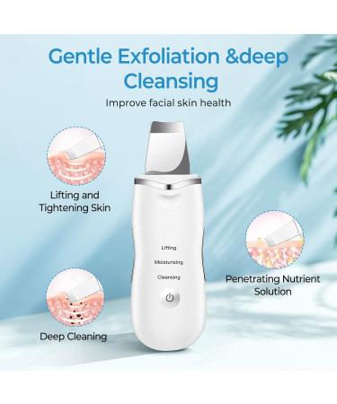 Skin Scrubber Face Spatula Pore Cleaner Blackhead Remover Tool with 3 Modes for Cleansing|Moisturizing|Lifting (White) - Buy Online on SooperMarket.com