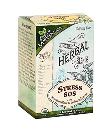 Mate Factor Stress SOS with Marshmallow & Ashwagandha Caffeine Free 20 Tea Bags 2.12 oz (60 g)