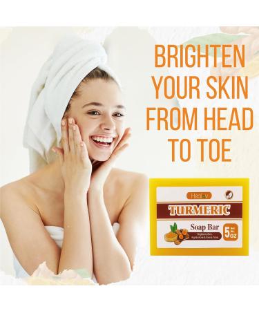 Turmeric Soap Bar for Hyperpigmentation | Brightening Soap for Dark Spots & Acne | Natural Face & Body Wash - Buy Online on SooperMarket.com
