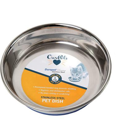 Our Pets DuraPet Stainless Steel Non-Slip Cat Food Bowls - 1-1.75 Cups Capacity - Easy to Clean Cat Dish - Buy Online on SooperMarket.com