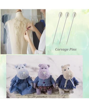 200PCS Teardrop Pearl Corsage Pins | 2 Wedding Bouquet Straight Sewing Pins for Jewelry & DIY Decoration - White - Buy Online on SooperMarket.com