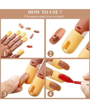 400pcs Brown Replacement False Nail Tips for Nail Training Hand Practice - DIY Manicure Supply - Buy Online on SooperMarket.com
