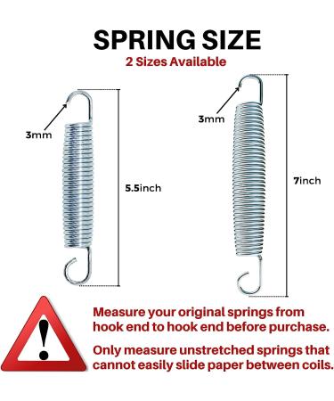 Set of 16 Heavy Duty Stainless Steel Replacement Springs for 5.5-7 Inch Trampoline - Buy Online on SooperMarket.com