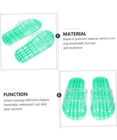 MAGICLULU 2 Pairs Slippers Quick Drying Shower Slippers Green Home Indoor Slippers Non Dorm Shoes Gym Foot Spa Soak Tub Shower Footware Massaging Travel Pvc Household Plastic Barrel 23x9cm 6x2pcs Greenx2pcs - Buy Online on SooperMarket.com