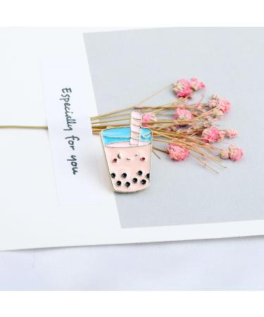 MYOSPARK Boba Milk Tea Brooch Enamel Pin Milk Tea Lover Gift Boba Girl Gift Bubble Tea Tapioca Jewelry Drinks Lover Gift UK Boba Tea Pin - Buy Online on SooperMarket.com
