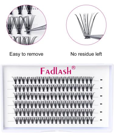 Fadlash Cluster Individual Eyelash Extensions 20D-0.10-D | 8-15mm Mixed Length | Self-Application DIY Lashes - Buy Online on SooperMarket.com