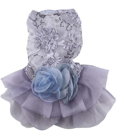 Elegant Gray Sequin Dog Dress - Small Pet Tutu Costume for Weddings & Special Occasions - Buy Online on SooperMarket.com