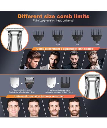 Telfun Beard Trimmer for Men - Waterproof Electric Razor and Trimming Kit for Facial, Nose, and Body Hair - Cordless Clippers Gift for Men | 1-UK - Buy Online on SooperMarket.com