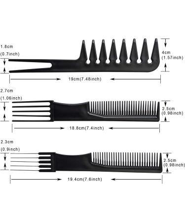 10PCS Black Hair Comb Set - Professional Salon Styling Comb for Women Men Kids | Anti-Static Barbers Brush Combs - Buy Online on SooperMarket.com