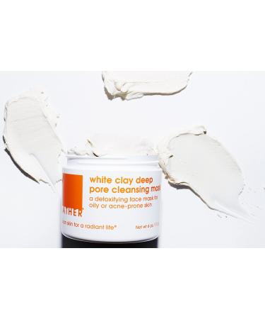 LATHER Clay Deep Pore Cleansing Face Mask | Detoxifying Bentonite Clay for Oily & Acne-Prone Skin | 4 Oz | International Shipping Available - Buy Online on SooperMarket.com
