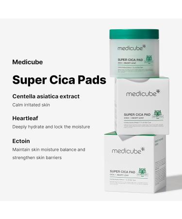 Medicube Super Cica Pad to Soothe Sensitive Skin and Improvement of Damaged Skin - Cica Pads - Buy Online on SooperMarket.com